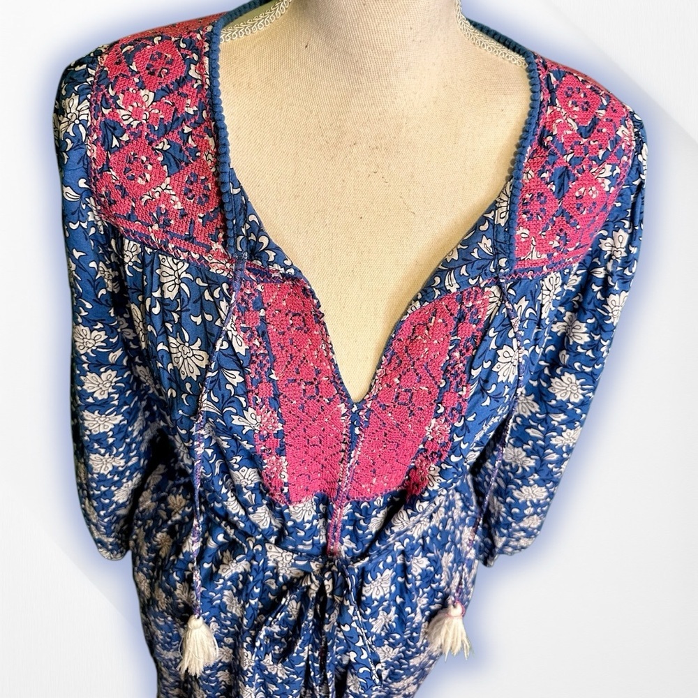 J. Crew ‘Belted Tunic Dress’ in “Night Sky Block Print” for Women Size Medium - Picture 6 of 16